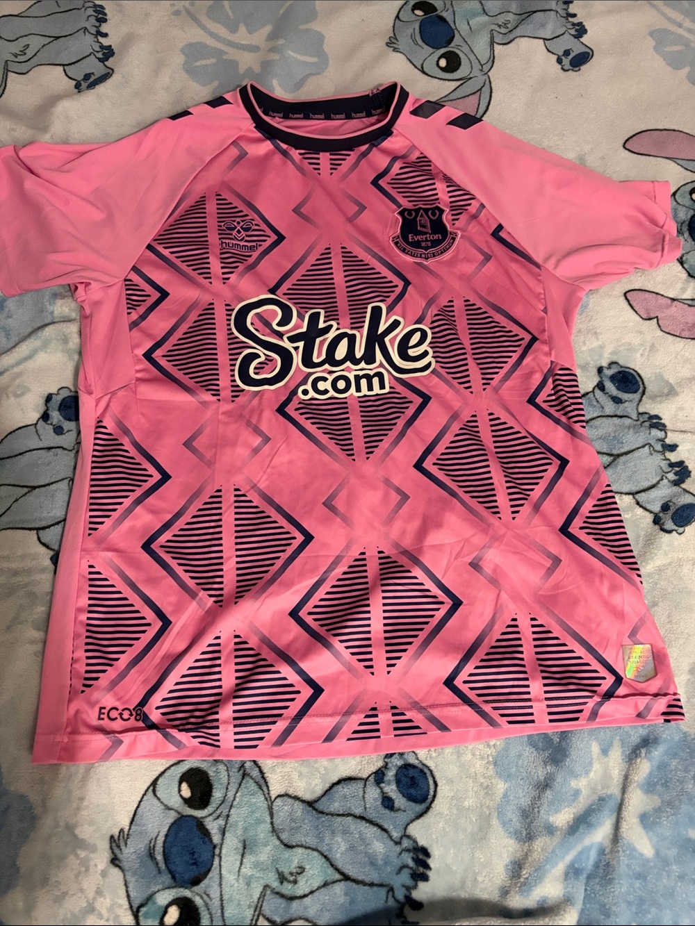 Hummel Pink and Navy Everton Football Jersey